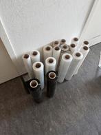 Partij wikkelfolie met houder ongebruikt/gebruitkt., Doe-het-zelf en Verbouw, Zeil en Folie, Ophalen, Zo goed als nieuw, 15 m² of meer