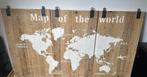 Houten 3-luik Map of the World, Huis en Inrichting, Ophalen, Zo goed als nieuw