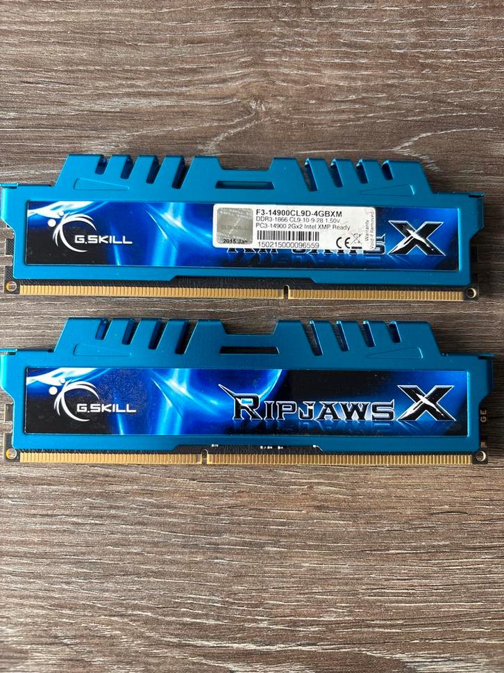 G.Skill Ripjaws X 4GB (2x2GB) DDR3 1866MHz, Computers en Software, RAM geheugen, Gebruikt, Desktop, 4 GB, DDR3, Ophalen of Verzenden