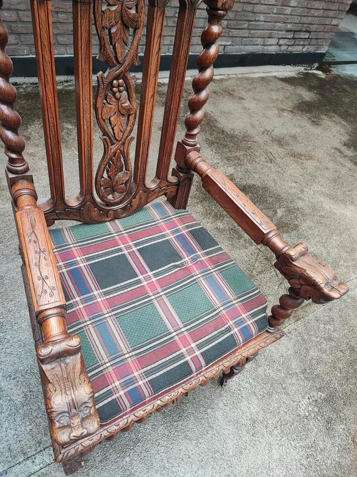 Antieke Eiken Fauteuil met Gerstetwist, Antiek en Kunst, Antiek | Meubels | Stoelen en Banken, Ophalen