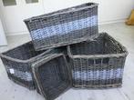 Manden, 3 grote 1 kleine, Huis en Inrichting, Woonaccessoires | Schalen en Manden, Ophalen, Overige materialen, Gebruikt, Mand