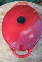 COUSANCES LE CREUSET vintage rode ovale gietijzer pan (G194), Gebruikt, Gietijzer, Ophalen of Verzenden, Keramische plaat