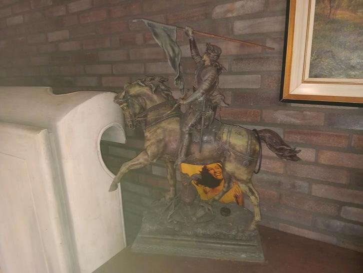 Antiek Bronzen Beeld Ridder te Paard, Antiek en Kunst, Kunst | Beelden en Houtsnijwerken, Ophalen