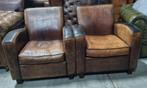 2x Vintage schapenleren stoel robuust + BEZORGING GRATIS