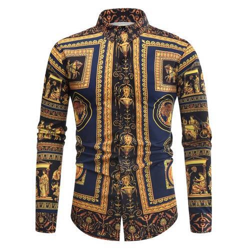Heren barok overhemd 12 luxe gouden kamper shirt zwart blauw, Kleding | Heren, Overhemden, Nieuw, Verzenden
