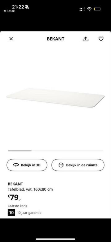 Ikea Bekant Zit-Sta Bureau 160x80 cm - afbeelding 2