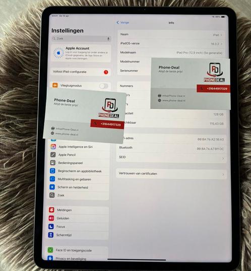 Ipad pro 12.9 wifi space gray factuur + garantie, Computers en Software, Apple iPads, Nieuw, Apple iPad, Wi-Fi, 13 inch of meer