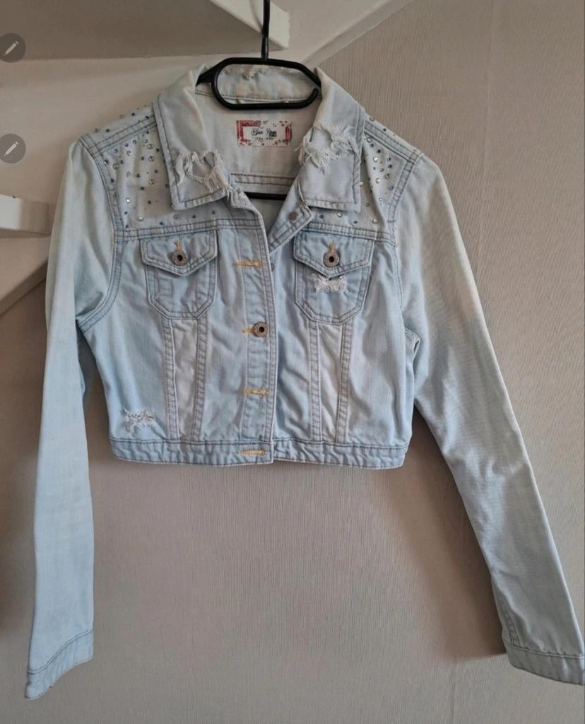 Kort spijkerjasje maat 38, Ophalen of Verzenden, Maat 38/40 (M), Blauw