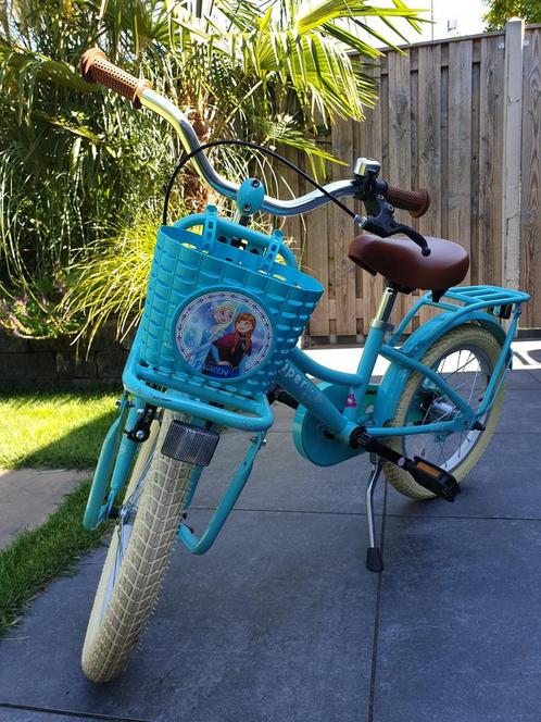 Popal SuperSuper Cooper meisjesfiets 16 inch turquoise, Fietsen en Brommers, Fietsen | Meisjes, Gebruikt, 16 inch, Handrem, Ophalen