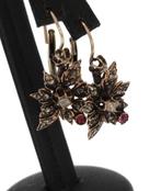 Diamanten robijn antiek set gouden oorbellen dames zilver