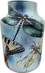 Unieke blauwe libellle/ vlinder glazen vaas, Huis en Inrichting, Woonaccessoires | Vazen, Blauw, Nieuw, Ophalen of Verzenden, Glas