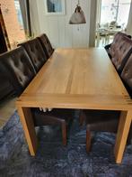 Blank eiken eettafel inclusief stoelen, Ophalen, Zo goed als nieuw