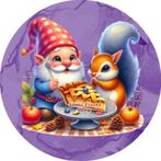 L612 icing frosting eekhoorn taart 20cm eetbare taart print, Ophalen of Verzenden, Nieuw, Taarten, Versiering