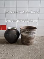 2 bruine potten, Ophalen, Gebruikt, Rond, Binnen