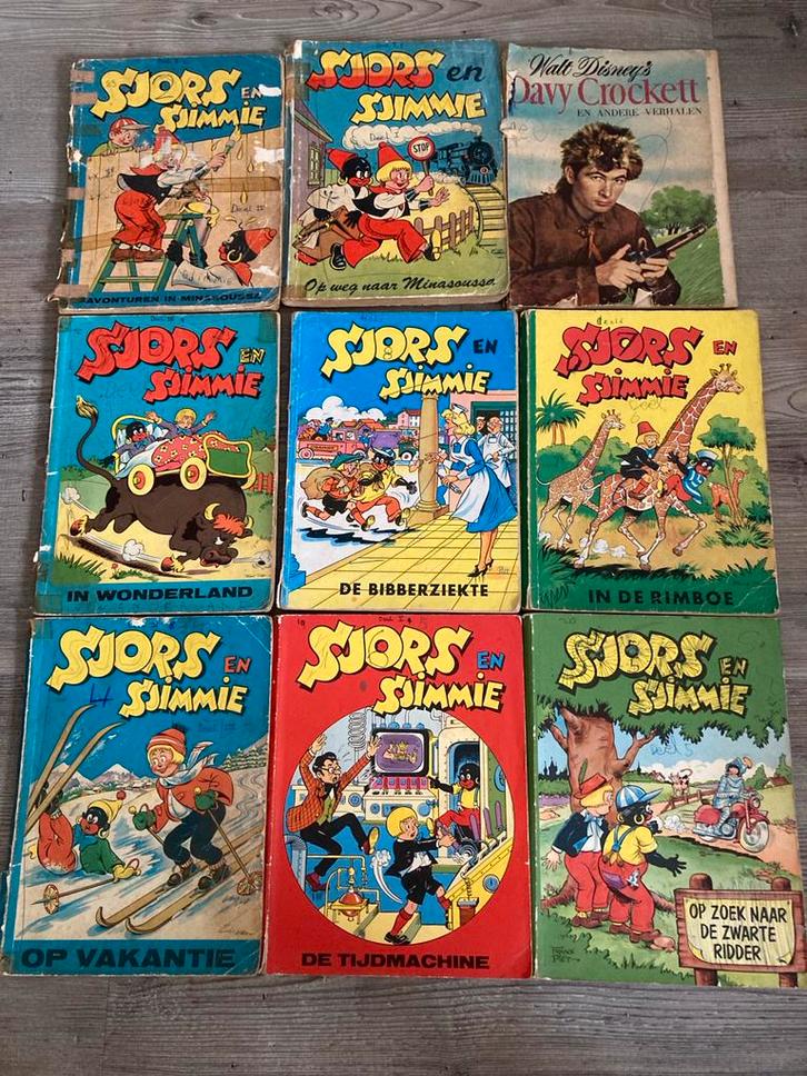 Collectie Sjors en Sjimmie+ Davy Crockett stripboeken 1958, Boeken, Stripboeken, Gelezen, Meerdere stripboeken, Ophalen of Verzenden