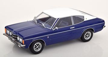 1:18 Ford Taunus GXL Coupe - 1971 - Blauw / Wit beschikbaar voor biedingen