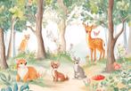 Bosdieren fotobehang Woodland, hert, konijn, kinderkamer, Verzenden, Nieuw, Wanddecoratie