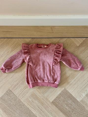 Z.g.a.n. Fluweel rib sweater / trui, Hema, mt 86 met volants beschikbaar voor biedingen
