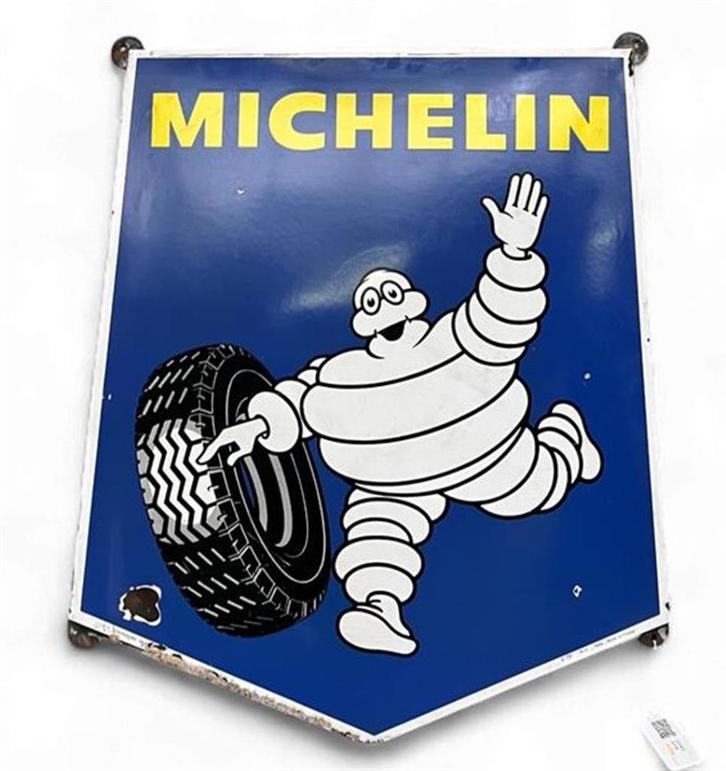 Groot vintage emaille Michelin reclamebord, circa 1970., Antiek en Kunst, Antiek | Emaille, Ophalen