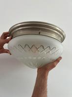 Plafonnière coupe druk geslepen Giso Gispen plafondlamp, Ophalen, Zo goed als nieuw, Glas
