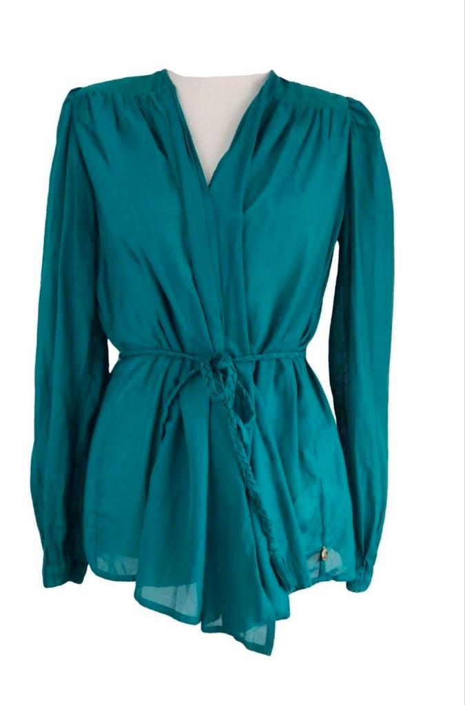 Fabienne Chapot Zoya Turquoise Blouse XS, Kleding | Dames, Blouses en Tunieken, Zo goed als nieuw, Maat 34 (XS) of kleiner, Groen