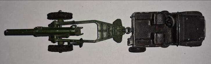 Dinky Toys Jeep met Veldkanon - Meccano Ltd, Verzamelen, Speelgoed, Gebruikt, Ophalen of Verzenden