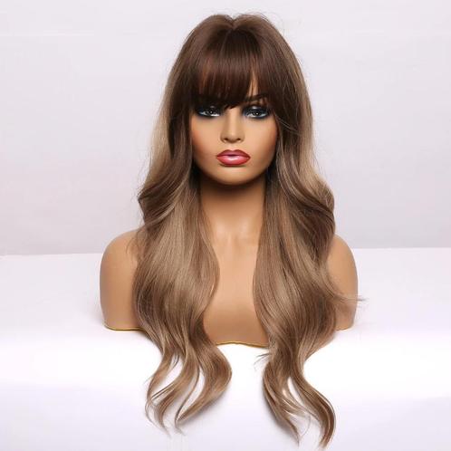 Bruine Ombre Lange Pruik Met Grote Slag Haar Vrouwen Dames, Sieraden, Tassen en Uiterlijk, Uiterlijk | Haarverzorging, Nieuw, Pruik of Haarverlenging