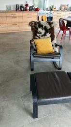 Ikea schommelstoel, Ophalen, Bruin, Leer, Zo goed als nieuw