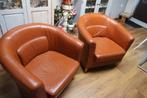 2 fauteuil, Huis en Inrichting, Fauteuils, Ophalen, Gebruikt, Minder dan 75 cm, Leer