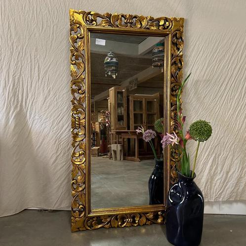 Barok spiegel - houten lijst - 150 x 80 cm - TTM Wonen, Antiek en Kunst, Antiek | Spiegels, 50 tot 100 cm, 150 tot 200 cm, Rechthoekig