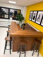 Complete Bar met Verlichting, Koelkast & 6 Barkrukken, Huis en Inrichting, Barren, Ophalen, Gebruikt, Inclusief barstoelen