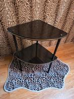 Vintage bijzet / plantentafeltjes, Huis en Inrichting, Minder dan 55 cm, Gebruikt, Rond, Ophalen of Verzenden