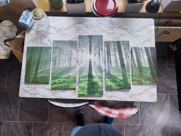 5-luik Schilderij Bos in Ochtendlicht beschikbaar voor biedingen