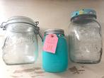 Voorraadpotten vintage storage jars set van drie NIEUW, Nieuw, Glas, Pot, Bus of Blik, Ophalen of Verzenden