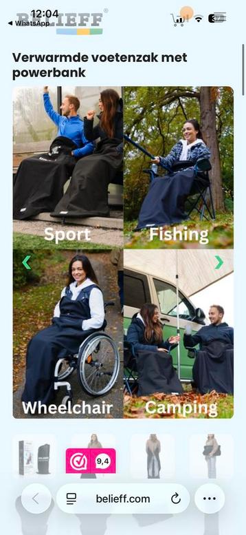 Belieff Verwarmbare deken met  Voetenzak met Powerbank, beschikbaar voor biedingen