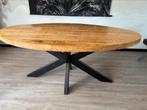 Eetkamer tafel ovaal mangohout, Huis en Inrichting, Tafels | Eettafels, Ophalen, 100 tot 150 cm, Zo goed als nieuw, Vijf personen of meer