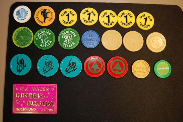Oude plastic munten/tokens van lokale limburgse gelegenheden, Postzegels en Munten, Munten | Nederland, Ophalen of Verzenden