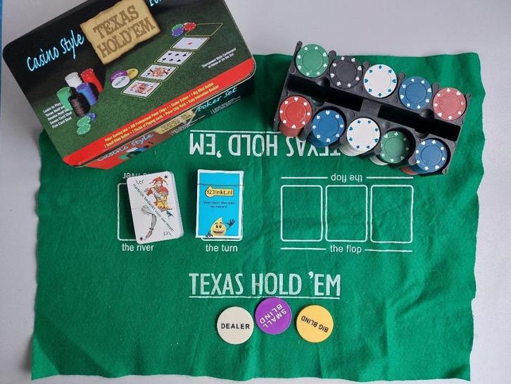 Pokerset Texas Hold‘em, Hobby en Vrije tijd, Gezelschapsspellen | Kaartspellen, Zo goed als nieuw, Drie of vier spelers, Ophalen of Verzenden