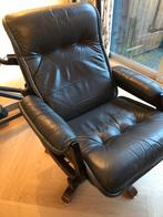 Leren draaistoel, Huis en Inrichting, Ophalen, Gebruikt, Leer, 50 tot 75 cm