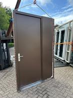 Hardhouten kozijn met deur en zijlicht, Ophalen, Deurkozijn, Zo goed als nieuw, 150 tot 225 cm