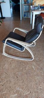 Poang ikea schommelstoel leer, Huis en Inrichting, Stoelen, Bruin, Leer, Ophalen of Verzenden, Zo goed als nieuw