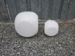 2x lampenkap van plexiglas / kubusvorm / opaal wit / nieuw, 25 tot 50 cm, Wit, Nieuw, Ophalen of Verzenden