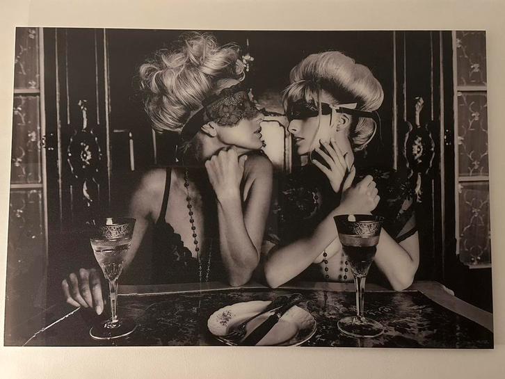 Kiss me Art op plexiglas, Antiek en Kunst, Kunst | Tekeningen en Foto's, Ophalen of Verzenden