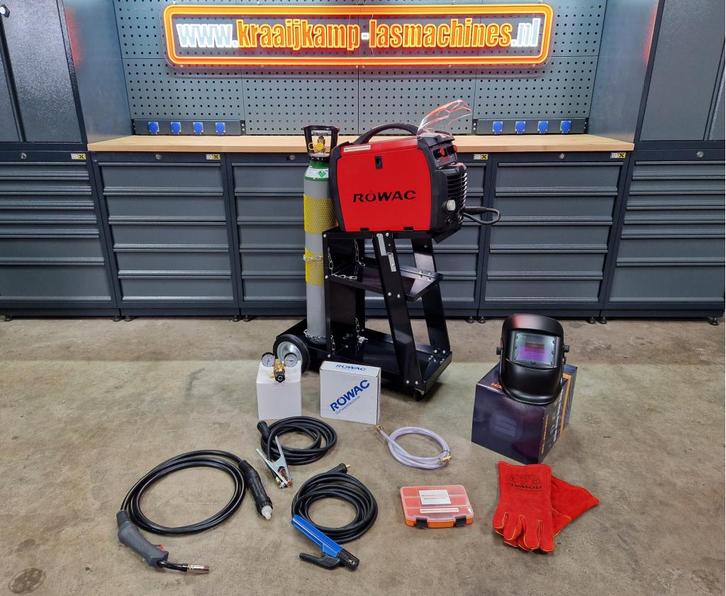 NIEUW!! Rowac MIG 200P DUBBEL PULSE compleet pakket!! 230v, Doe-het-zelf en Verbouw, Gereedschap | Lasapparaten, Nieuw, Co2, 150 tot 250 ampère