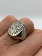 T587 Prachtige zilveren zegelring maat 19,5, Sieraden, Tassen en Uiterlijk, Ophalen of Verzenden, Zilver, Ring