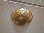 Vintage Tiffany-stijl plafondlamp met bloemmotief, Huis en Inrichting, Lampen | Plafondlampen, Ophalen, Gebruikt, Glas