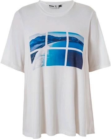 Wit/blauw shirt van Studio Maat 46/48 M nu €19,95 beschikbaar voor biedingen