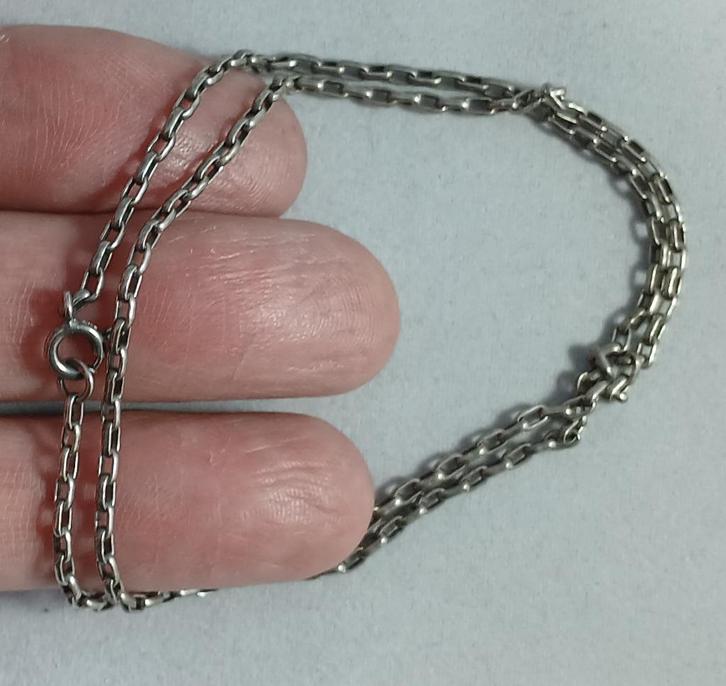 Zilveren ketting Anker schakels 42cm 2,0 mm zwart zilver 835, Sieraden, Tassen en Uiterlijk, Kettingen, Nieuw, Zilver, Zwart, Ophalen of Verzenden