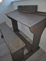 Houten school bankje vintage, Ophalen of Verzenden