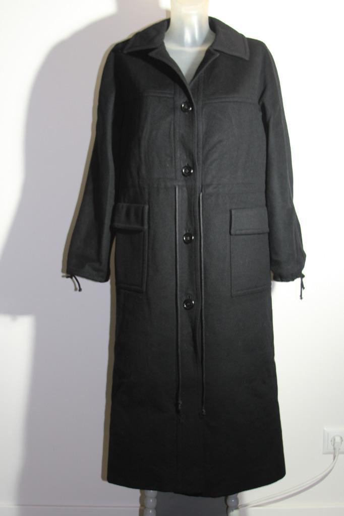 Zwarte loden wollen mantel van Harrods (40) parka model, Kleding | Dames, Jassen | Winter, Zo goed als nieuw, Maat 38/40 (M), Zwart
